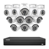 16 Channel 4K PoE Bullet & PTZ Security Camera System, 8MP Outdoor PoE IP Cameras, Pan & Tilt, ONVIF Supported NVR, Two-Way Audio, Smart Human/Vehicle Detection(4x PT Cameras+8x IP Cameras)
